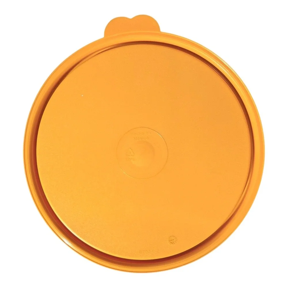 Vintage Tupperware Round Replacement Lids Set of 4 Orange Blue 6 Inch 227-28